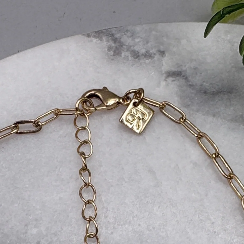 Banana Republic Gold Chain Necklace with Glass Pearl Pendant - Women's Jewelry - Picture 2 of 4